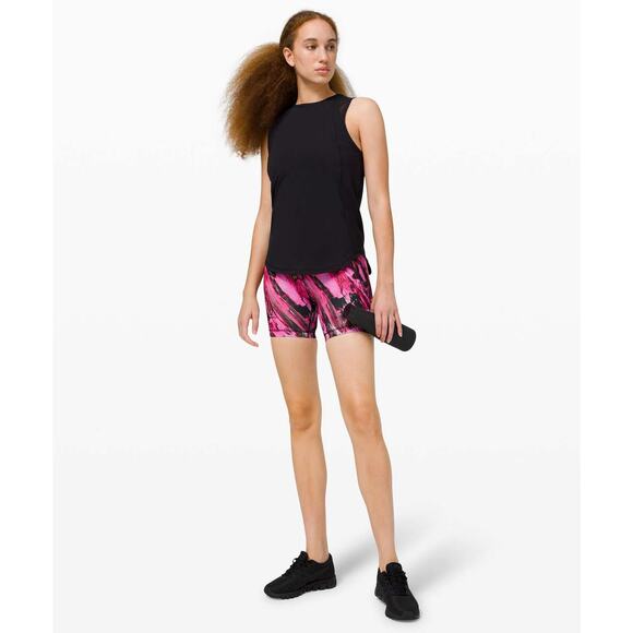 Lululemon Wunder Train High-Rise Short 6" in Pink Black Print size 6 - Picture 2 of 8